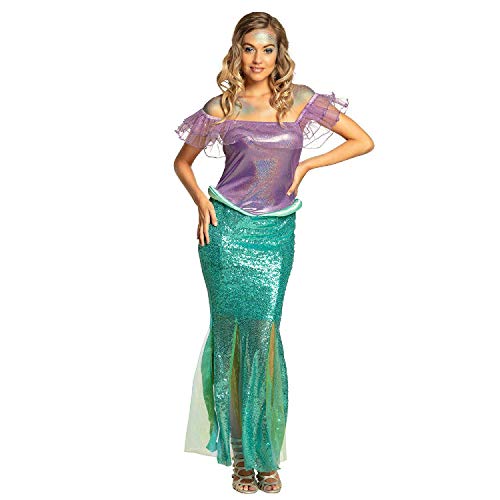 Boland 83762 Erwachsenenkostüm Mermaid princess Meerjungfrau, Kleid, verschiedene Größen, Unterwasserwelt, Motto Party, Karneval