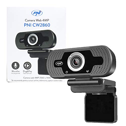 PNI Webcam CW2860 Full HD 4 MP, USB, Clip-On, eingebautes Mikrofon