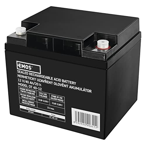 EMOS Wartungsfreier Bleiakkumulator 12 V, 40 Ah M6, 1 Stück, B9684