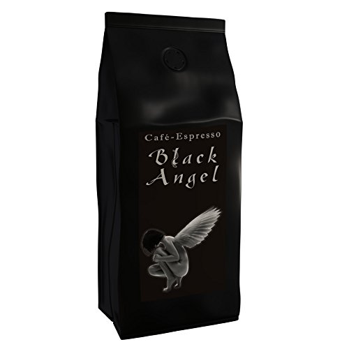 Espresso Kaffeebohnen "Black Angel" Kaffeebohnen - Stark Geröstet (Ganze Bohnen,1000 g)- Spitzenkaffee - Säurearm - Frisch Geröstet