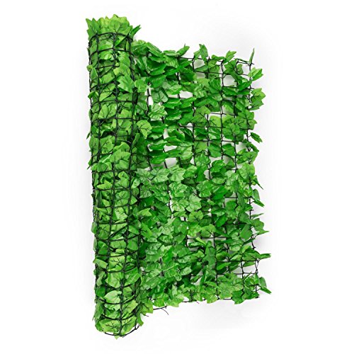 blumfeldt Fency Bright Ivy - Sichtschutz, Windschutz, Lärmschutz, 300 x 150 cm, Efeublätter, hohe Blickdichte, kunststoffummanteltes Gitternetz, 6 x 6 cm Maschenweite, hellgrün