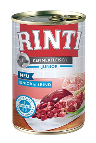Rinti Pur Kennerfleisch Junior Rind für Hunde, 24er Pack (24 x 400 g)