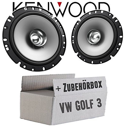 Lautsprecher Boxen Kenwood KFC-S1756-16,5cm Koax Auto Einbauzubehör - Einbauset für VW Golf 3 - justSOUND