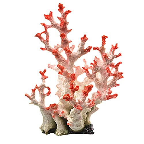 XEYYHAS Künstliche Korallenpflanze für Aquarien, groß, Kunstharz, Dekoration, ungiftig, Süß- und Salzwasserfische für Aquarien, Korallendekorationen, groß