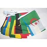 AZ FLAG FAHNENKETTE 54 LÄNDER Afrika 16 Meter mit 54 flaggen 21x14cm- AFRKANISCHE Girlande Flaggenkette 14 x 21 cm