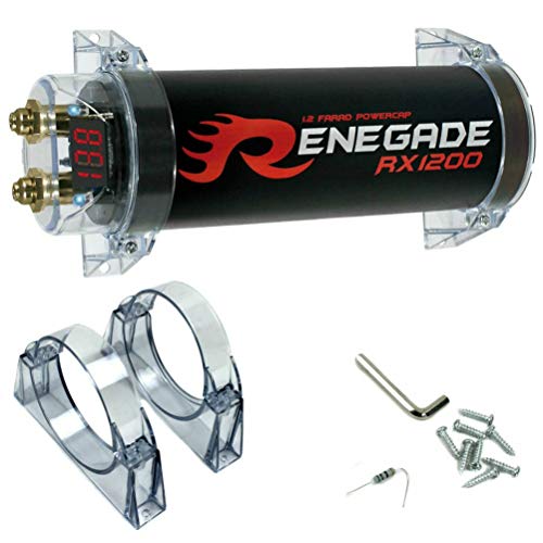 RENEGADE RX1200 Power Cap 1.2 Farad car-Audio-kondensator für systeme bis 1200 watt rms 1 2 3 4 5 10 autokondensator spl schwarz, 1 stück