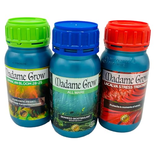 Madame Grow - Universaler Pflanzendünger Grünpflanzen - Ernährung und Wachstum - Organische Formel - 3 x 250ml