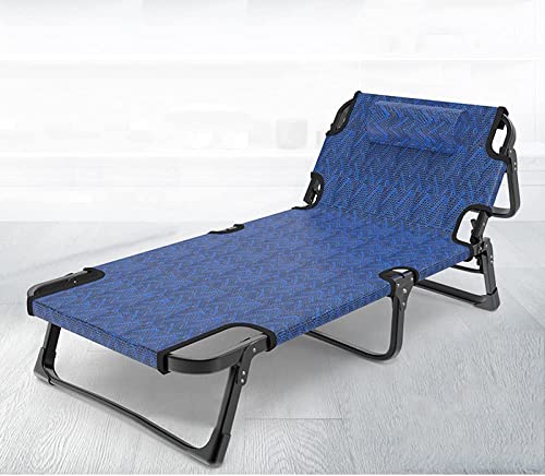 CASEGO Sonnenliege, tragbarer Camping-Reise-Lounge-Stuhl, Outdoor-Garten-Lounge-Stuhl, geeignet für Veranda, Terrasse (Blue a)
