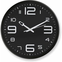 Retro Wanduhr 39 cm schwarz langlebiges Quartz Uhrwerk ohne Ticken Analoge Schlafzimmer Uhr lautlos Büro Wanddeko modern (Ø 39 cm, Rund)