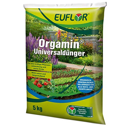 Euflor Orgamin® Universaldünger 5 kg Sack • milder, wirkungsvoller, chloridarmer Pflanzendünger mit hoher organischer Substanz • für alle Gartenkulturen, aktiviert das Bodenleben