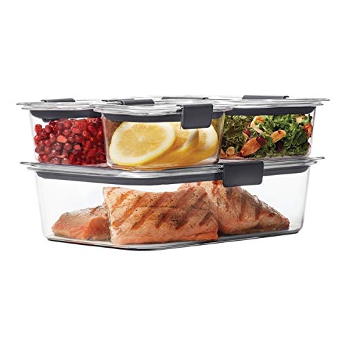 Rubbermaid Brilliance Leak-Proof Food Storage Containers with Airtight Lids, Set of 4 (8 Pieces Total) | BPA-Free & Stain Resistant