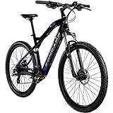 ZÜNDAPP Z898 E-Bike E Mountainbike 27,5 Zoll Pedelec 170-190 cm Hardtail MTB 24 Gang Elektro Fahräder Scheibenbremsen (schwarz/blau, 48 cm)