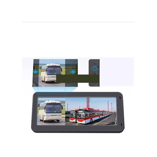 12,3-Zoll-Bus-LKW-Seitenspiegel, universelles Dual-Lens-Autokamera-Monitor-Wireless-Kit (Color : Silver)