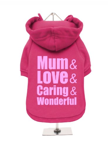 "Mütter Tag: Liebe, Caring, Wonderful" UrbanPup Hunde Sweatshirt (Fuchsia/Pink)