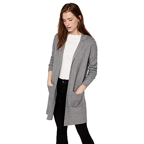 Vero Moda NOS Damen VMTASTY FULLNEEDLE LS New Coatigan NOOS Mantel, Grau (Medium Grey Melange Medium Grey Melange), 34 (Herstellergröße: XS)