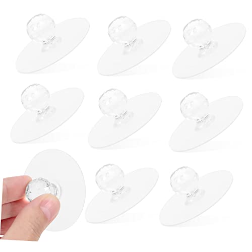 ECOLFE Schrankgriffe, 10 Stück selbstklebende Kristallknöpfe, Saugnapfknöpfe for transparente Küchenschrank-Türknöpfe