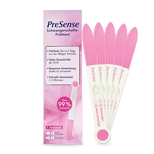 PreSense® - Schwangerschafts-Schnelltest (5er Pack)- Labor Getestet – Schnell, Sicher, Zuverlässig und Einfach – Urintest - SS Test Schwanger – Schwangerschaft