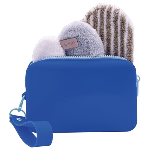 waschies Zero Waste Bag "Magic Blue" inkl. Travel Bag Blue mit Anhänger, Peeling Pad, Abschmink- & Reinigungspad und Toner Pad