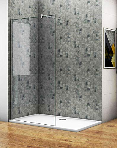 Aica Sanitär 85 x 195 cm Duschabtrennung Walk in Dusche Duschwand Seitenwand 6mm NANO Glas