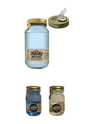 Ole Smoky Moonshine Blue Flame (128 proof) im 0,5 Liter Glas plus Minis und Ausgießer