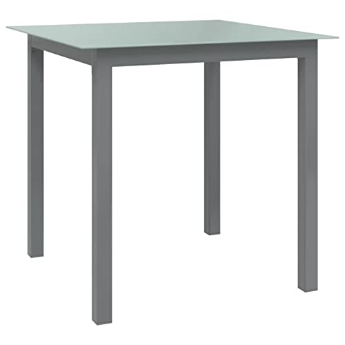 Gartentisch 80x80x74 cm Aluminium und Glas Beistelltisch Gartentisch Tisch Balkontisch Gartenmöbel Kaffeetisch Teetisch Couchtisch