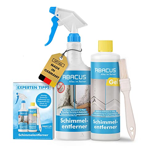ABACUS Schimmelentferner Spray & Gel mit Pinsel, Antischimmelspray mit Hafteffekt gegen Schimmel, stark konzentriertes Anti-Schimmel-Gel entfernt Schimmel, Pilze & Stockflecken in Minuten! (7819)