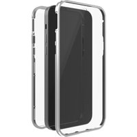Black Rock - Hülle 360 Grad Glass Case Passend für Apple iPhone 13 I Magnet Verschluss, Durchsichtig, Cover (Transparent mit silbernem Rahmen)