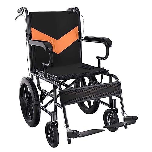 GHBXJX Ultraleicht Rollstuhl Leicht Faltbar Reiserollstuhl, Rollstühle für ältere und Behinderte Menschen, Rollstuhl für die Wohnung, Klappbare Rückenlehne, Sitzbreite 45cm, 11 kg