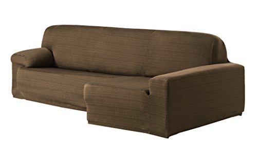 Eysa Aquiles elastisch Sofa überwurf Chaise Longue rechts, frontalsicht, Farbe 07-braun, Polyester-Baumwolle, 43 x 37 x 14 cm