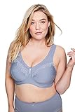 Ulla Popken Damen große Größen Übergrößen Plus Size Entlastungs-BH, ohne Bügel, Strassanhänger, Cup C - G taubenblau 125C 658495712-125C