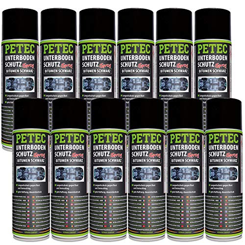 Petec_bundle 12x PETEC UNTERBODENSCHUTZ Bitumen Spray Steinschlagschutz SCHWARZ 500 ML 73150