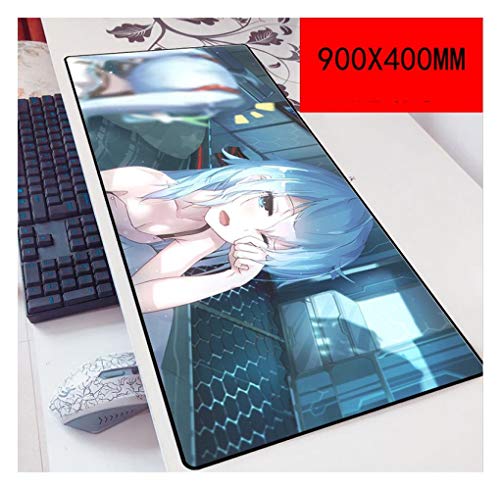 IGIRC Mauspad Second Element Girl 900X400mm Mouse pad, Speed Gaming Mousepad,Extended XXL Large Mousemat with 3mm-Thick Base,for notebooks, PC, Y