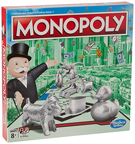 Hasbro Monopoly Classic, klassisches Brettspiel für die ganze Familie für 2 bis 6 Spieler, für Kinder ab 8 Jahren (englische Sprachausgabe)
