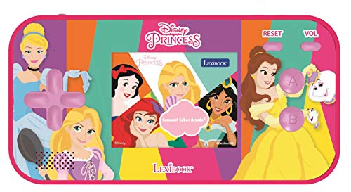 Lexibook JL2367DP Disney Prinzessin Aschenputtel Ariel Rapunzel Compact Cyber Arcade Tragbare Spielkonsole, 150 Spiele, LCD-Bildschirm, batteriebetrieben, Pink