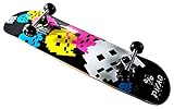 PiNAO Sports - Skateboard Nalu mit Arcade-Design für Kinder, Jugendliche & Erwachsene, Einsteiger-Skateboard (11023) [7-schichtiges Ahornholz, Aluminium-Trucks mit Riser-Pad, High Rebound Rollen,