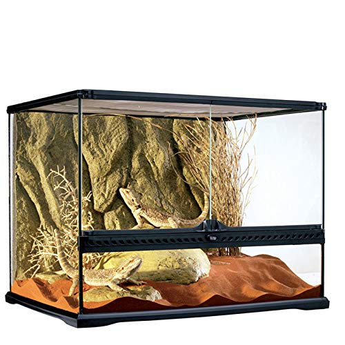 JKGHK Terrarien Reptilienglas Terrarium Natural mit Siebbelüftungskäfigen, groß für Reptilien und Amphibien für Bartagamen Eidechsen Geckos Schlangenpanzer Dekorationen,65x45x45cm