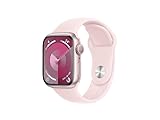 Apple Watch Series 9 GPS, 41 mm Aluminiumgehäuse Rosé, Sportarmband Hellrosa – S/M