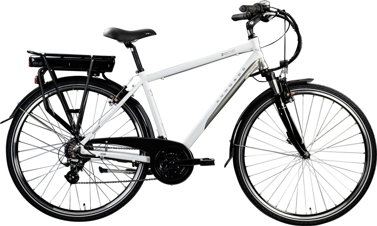 Zündapp E-Bike Trekking Z802 Herren 28 Zoll RH 48cm 21-Gang 374 Wh weiß grau