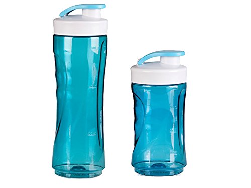 DOMO 2er-Set Ersatzflaschen für Smoothie-Maker DO434BL, 300 und 600ml, blau; DO481BL-BG-BK