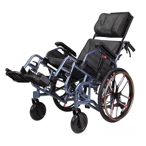 Superleichter Rollstuhl mit Aluminiumrahmen, zusammenklappbar, selbstfahrend, manueller Sportrollstuhl mit Armlehne,Premium Transportrollstuhl