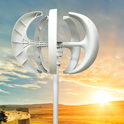 Windgenerator,600W Windturbinen Generator mit 5 Rotorblättern Vertikale Laternen Windturbine Windkraftanlagen für Boots- / Marinegebrauch Wind-Solar-Straßenlaternen