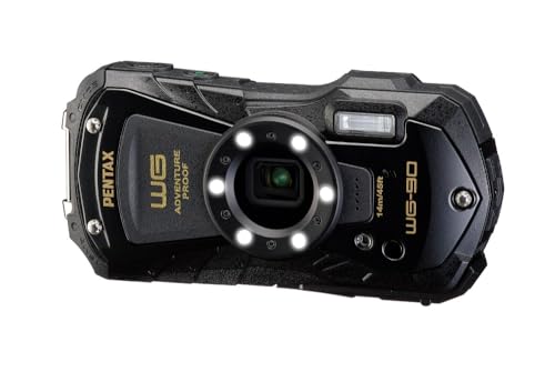 PENTAX WG-90 (Schwarz) - wasserdichte Digitale Kompaktkamera, entwickelt für die einfache Unterwasseraufnahmen bis zu Einer Tiefe von 14 Metern