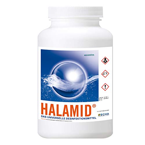 Halamid - DAS ORIGINAL! CHLORAMIN-T - Professionelles Desinfektionsmittel gegen Keime, Bakterien, Pilze und einzellige Ektoparasiten im Koiteich 300g Dose von Tomodachi