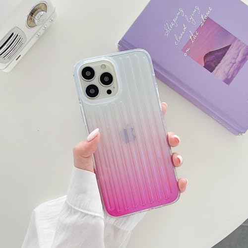 Laser Colorful Gradient Handyhülle für iPhone 15 14 13 12 11 Pro Max Clear Glitter Stripe TPU Anti-Fall Back Cover, Gradient Pink, für iPhone 12