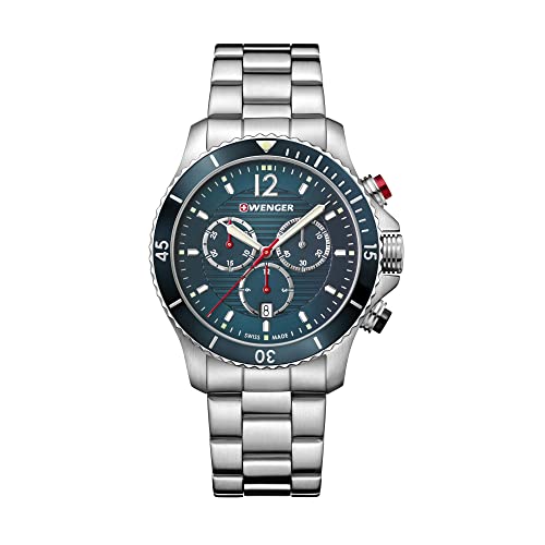 Wenger Herren Seaforce Chronograph - Swiss Made Analog Quarz Edelstahluhr 01.0643.115