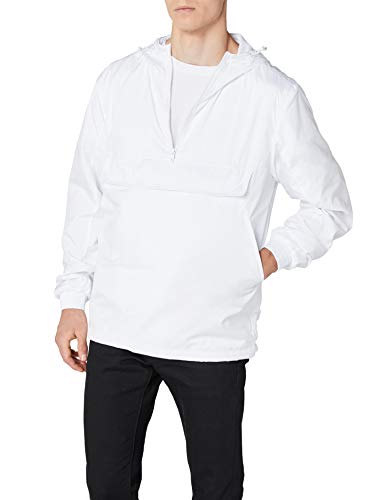 Urban Classics Herren Windbreaker Basic Pull-Over Jacket, leichte Streetwear Schlupfjacke, Überziehjacke für Frühjahr und Herbst - Farbe white, Größe L