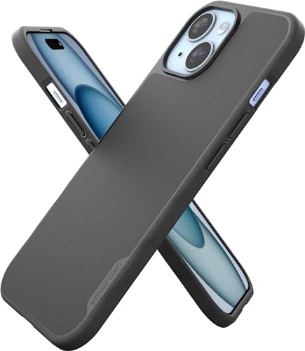 smartish iPhone 15 Slim Case – Gripmunk kompatibel mit MagSafe [leicht und schützend] dünne Griff-Hülle mit Mikrofaser-Futter – Black Tie Affair