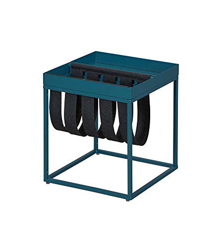Inter Link Beistelltisch Industrial-Style Design aus Metall und Filz in Scandinavian Blue und Schwarz, 35 x 35 x 40 cm