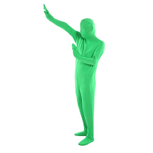 gernie Chromakey Green Bodysuit Fotografie Kostüm Unisex Milchfaser Zentai für Foto-Video-Effekt, Atmungsaktiv und Tragbar (180cm)