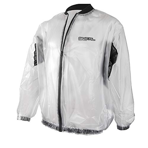 O'NEAL | Motorrad Mountainbike-Jacke | MTB DH Downhill FR Freeride | Transparente & wasserdichte Offroad-Regenjacke aus PVC, Mesh-Einsätze | Splash Rain Jacket | Erwachsene | Durchsichtig | Größe XXL